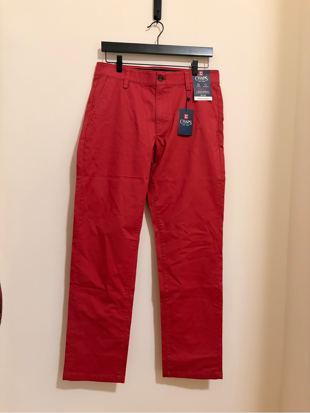 Chaps Men’s Red Cotton Twill Chinos